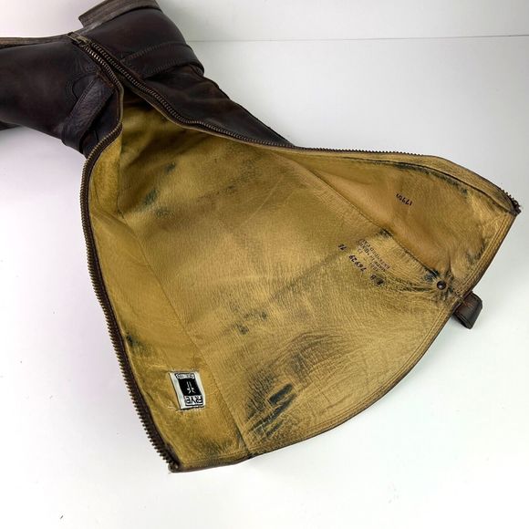 FRYE Women's Melissa Harness Extended Calf Leather Riding Zip Up Knee Boots 8B - Picture 10 of 11